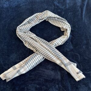 Striped Beige and Gray Women’s Scarf